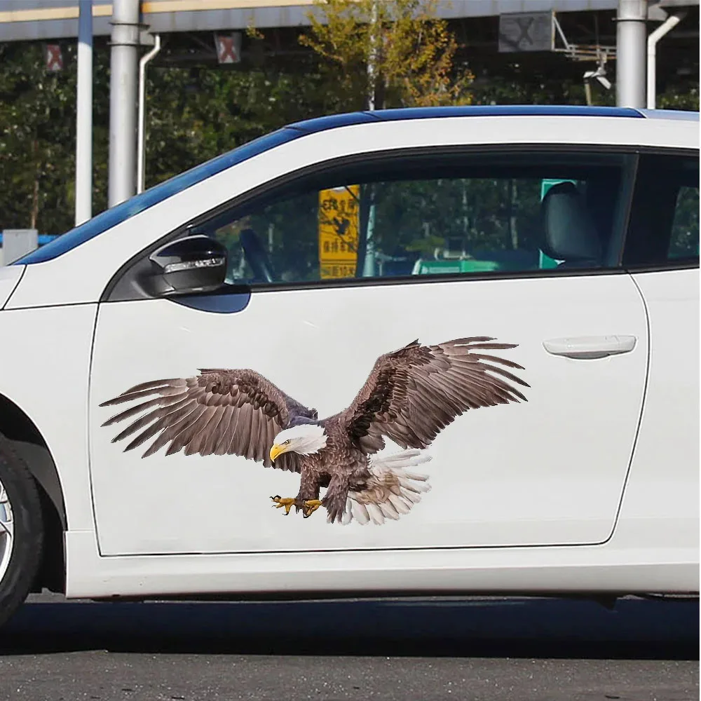 

Car Vinyl Decal Brown Soaring Bald Eagle Sticker Waterproof Removable for Car Motorcycle Laptop Auto Body Decoration