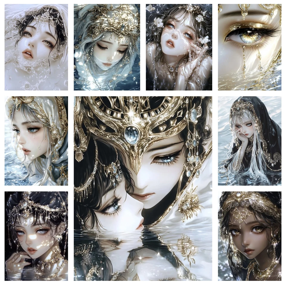 

New 2025 5D Diamond Art Painting Cartoon Girl Flower Mosaic DIY Embroidery Cross Embroidery Kit Home Decoration