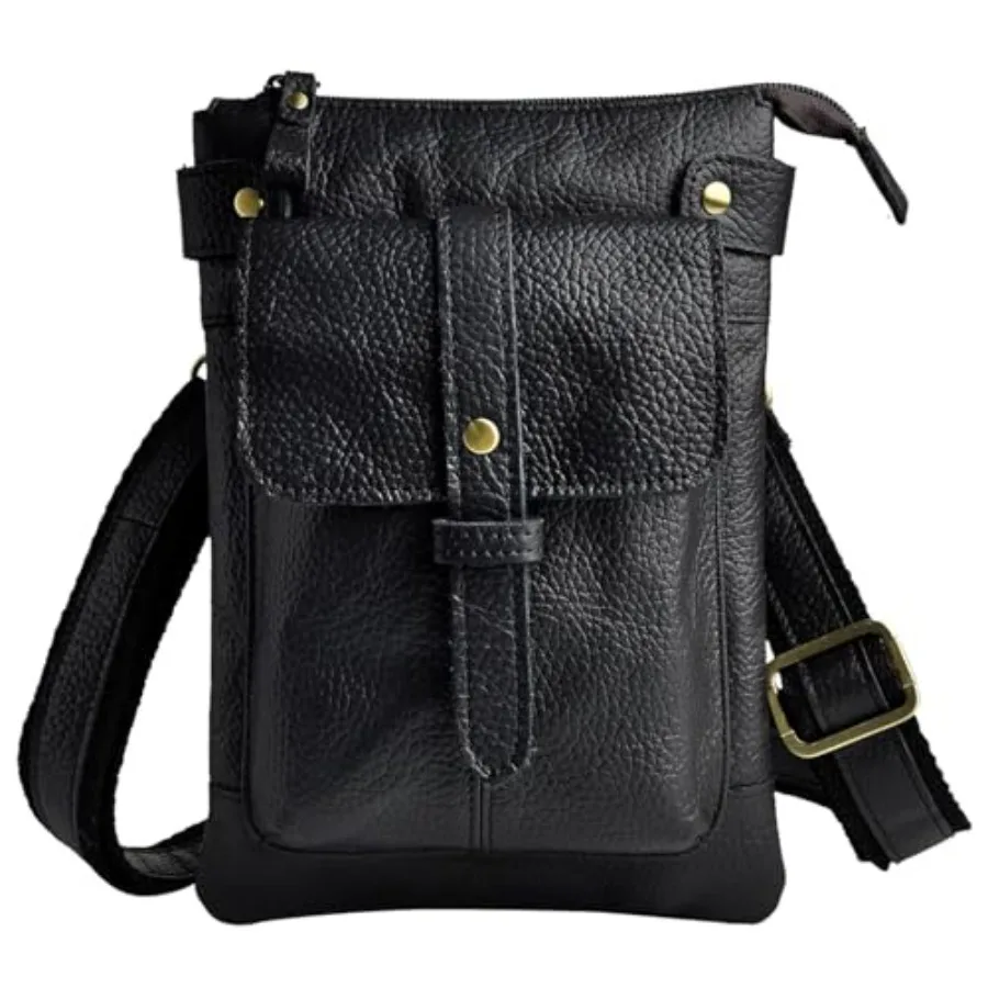 

Le'aokuu Mens Genuine Leather Fanny Small Messenger Shoulder Satchel Waist Bag Pack 8711