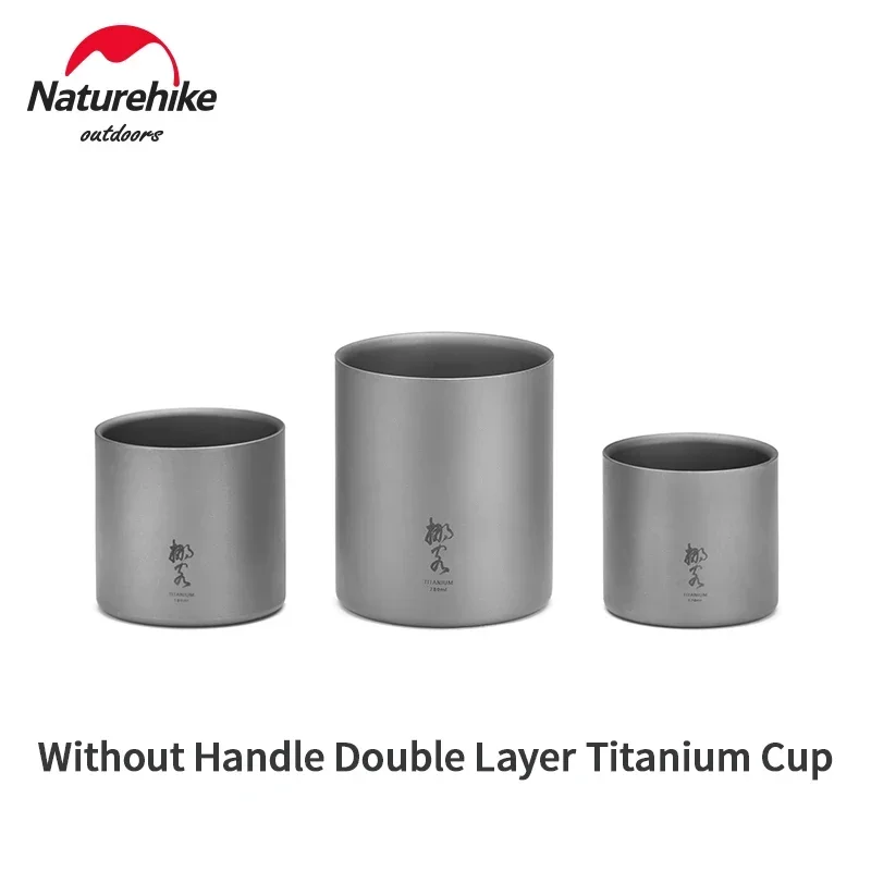 

Naturehike 120/180/280ml Double Layer Titanium Cup Ultralight Portable Camping Picnic Tableware Water Cup NH20CJ019