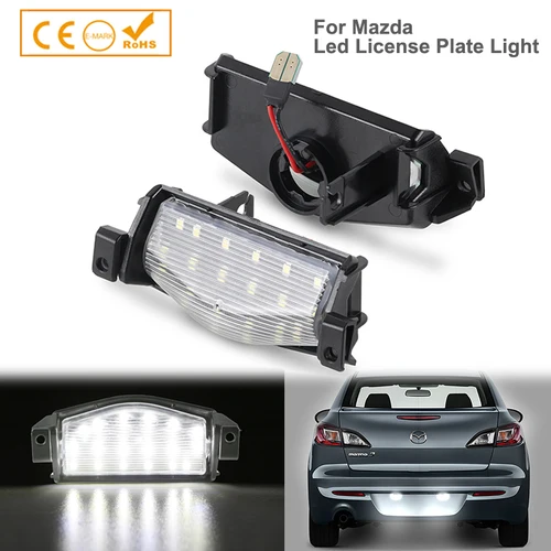 Luces LED para matrícula de coche, accesorios blancos para Mazda3 2009-2013, Mazda 2 2011-2013, sin errores, 2 piezas
