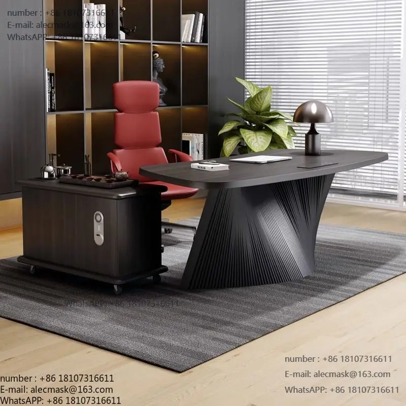 

Italian minimalist light luxury personalized designer desk boss desk home special-shaped computer