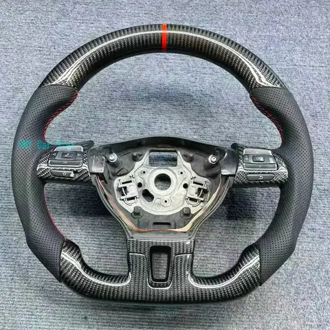 Lenkrad aus 100 % Kohlefaserleder für VW Volkswagen Golf 6 MK6 Passat B7 CC