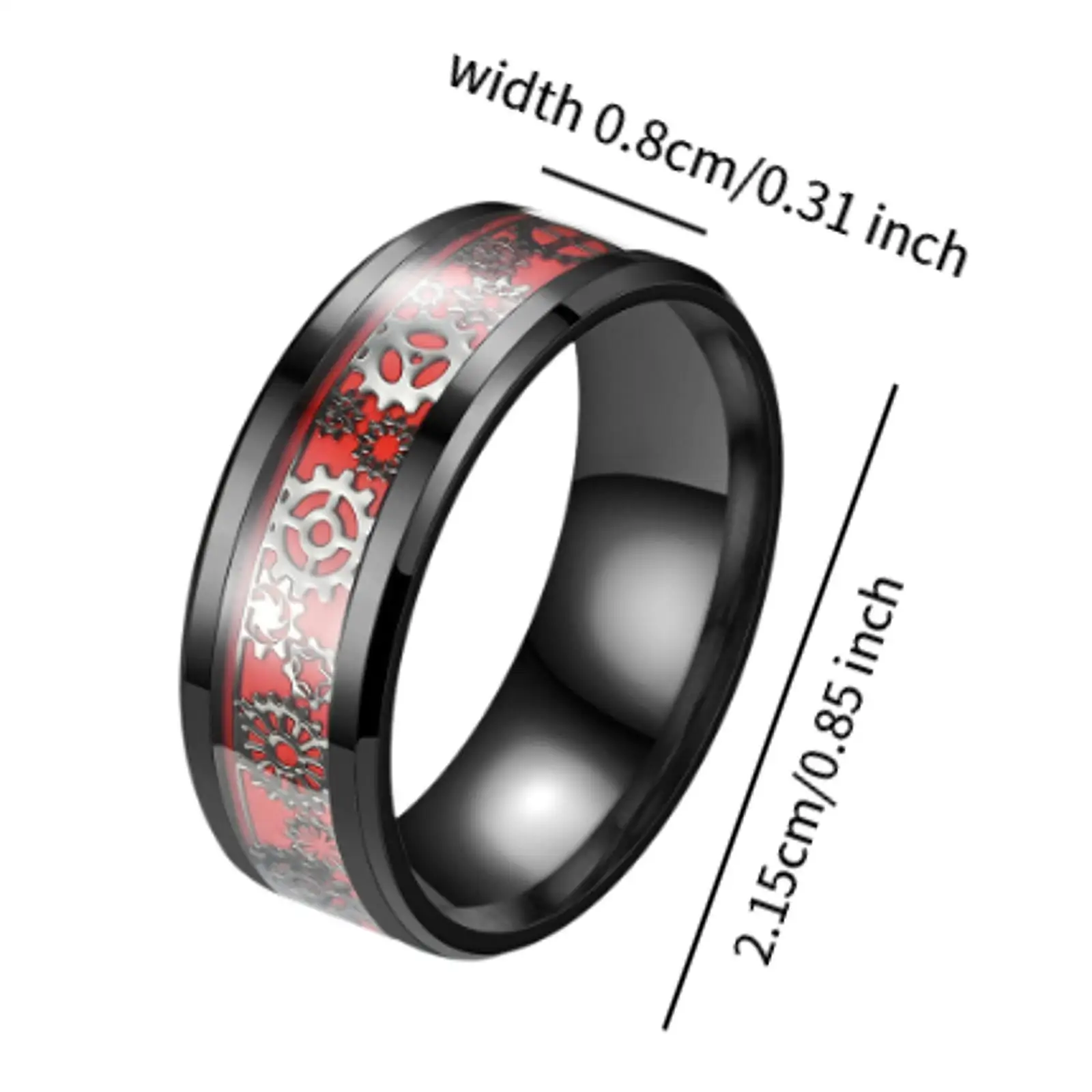 Heren Ring Gepolijst Afwerking Trouwringen Steampunk Tandwiel Ring Voor Halloween Verloving Valentijnsdag Jubileum Vakantie