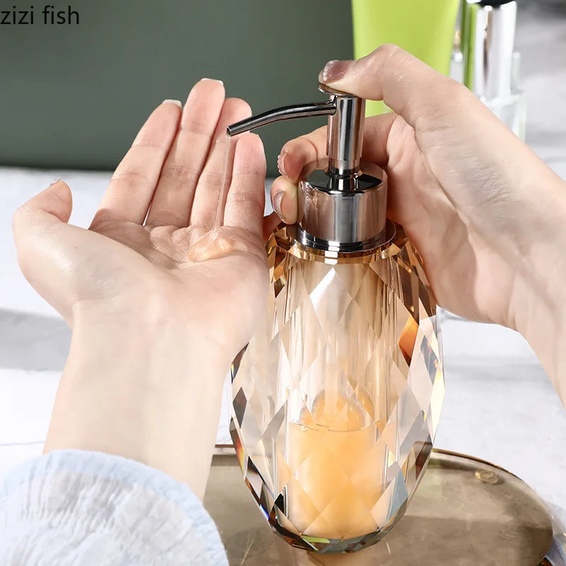 Crystal Glass Lotion Bottle Bottling Bottle Bathroom Hand Sanitizer Bottles Bathroom Shampoo Shower Gel Bottles Soap Dispenser