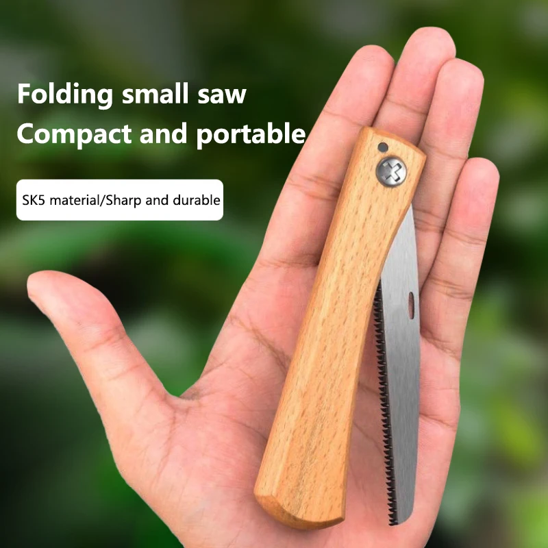 منشار يدوي صغير قابل للطي مقبض خشبي غير قابل للانزلاق منشار قابل للطي منشار قطع فلوش لأداة قطع البلاستيك اليدوية