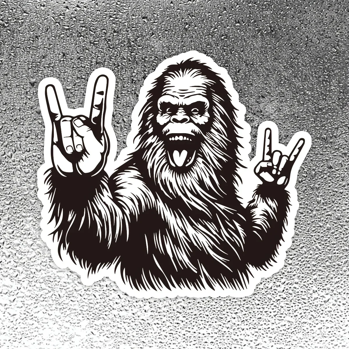

1/3/5Pcs Rock Bigfoot Vinyl Sticker - Waterproof & Durable, Cartoon Bigfoot with Guitar Design