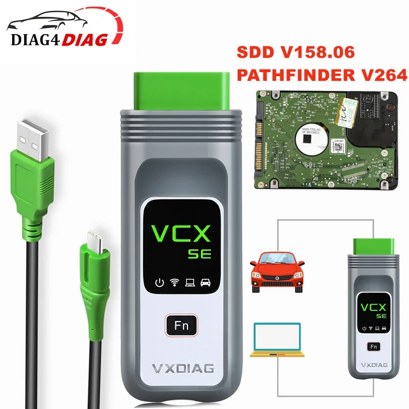 New VXDIAG VCX SE For JLR For Jaguar Car Diagnostic Tool Support SDD and Pathfinder Software for 1999-2018 Models