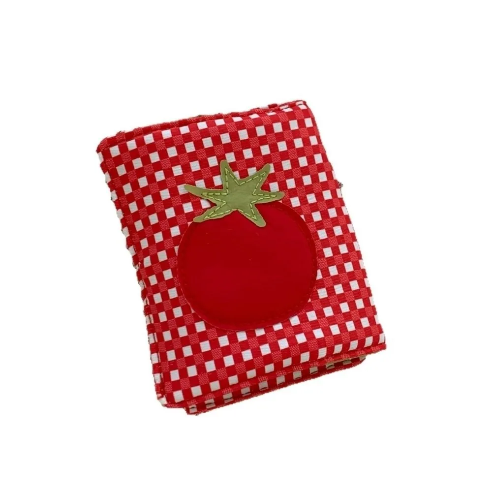 Passport Organizer Tomato-Checkered Passport Bag Lightweight Polyester Mini Document Holder Soft Portable Passport Clip Office