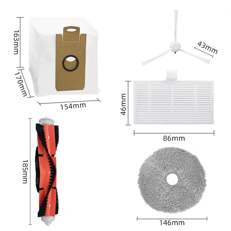 For Xiaomi Lydsto W2 / Kyvol Cybovac S60 / AICLE INS-200 Side Brush Hepa Filters Mop Cloths Vacuum Cleaner Parts Accessories