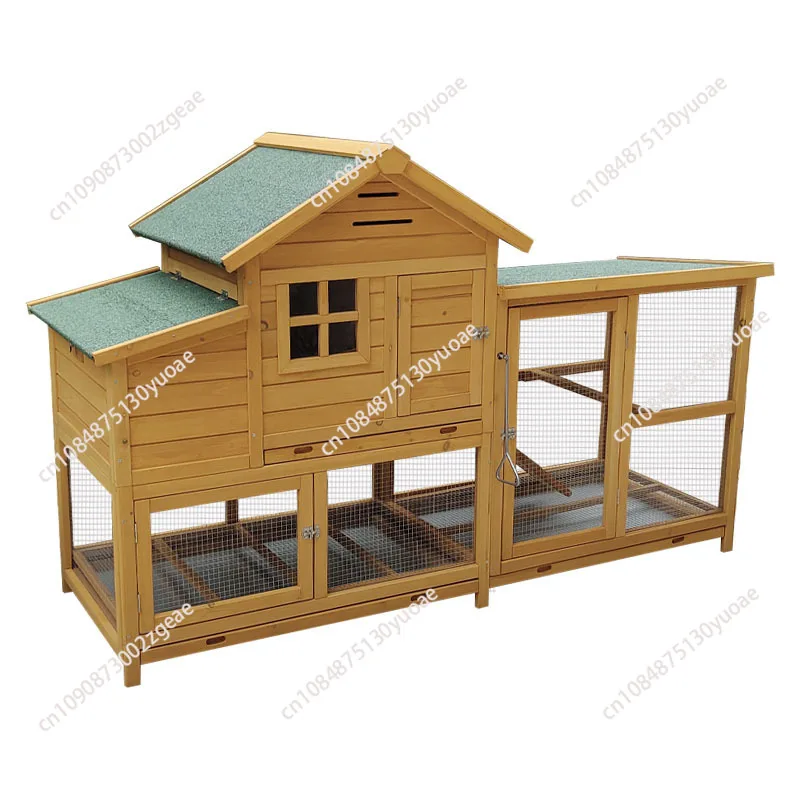 Custom Wholesale Luxury Wooden Outdoor Waterproof Large Rabbit Cage House Chicken Coop