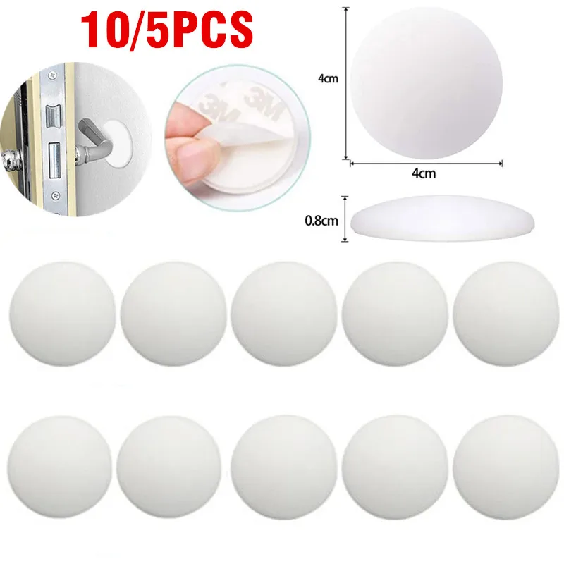 10PCS White Door Stops Rubber Wall Protectors Guards Self Adhesive Door Handle Bumper Stoppers Protective Plug Non-slip Muffler