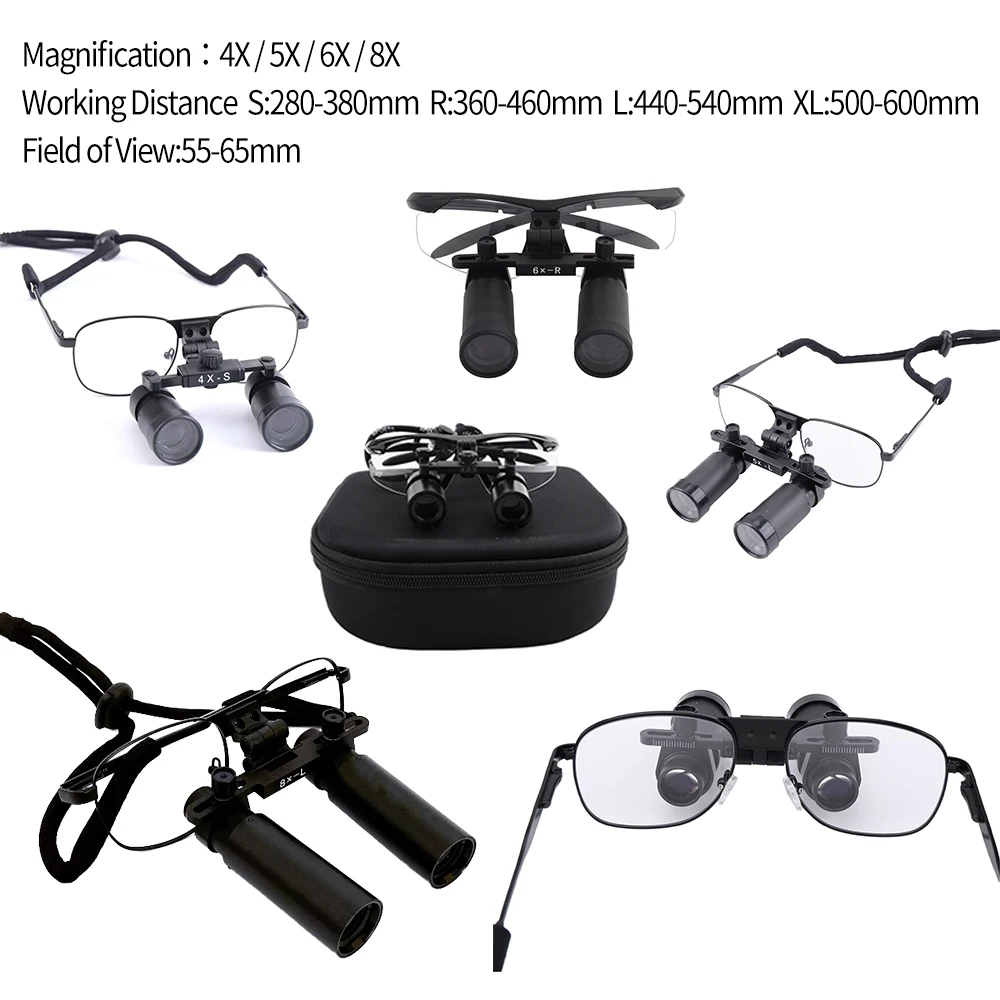 

Dental Loupes Dental Magnifier Dental Lab Medical Loupe Magnification Binocular 4x 5x 6x 8x 280-380mm 360-460mm 440-540mm