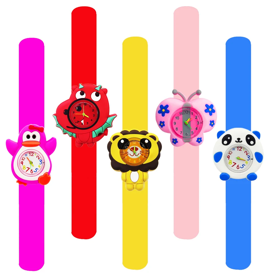 Carton Silicone Children Gift Watch for Boys and Girls Clock Cute Colorful Kids Wristwatches Toys Bracelet