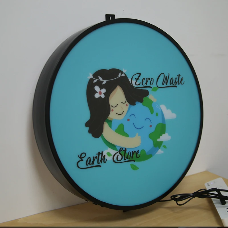 Caixa de luz led 50cm, sinais de negócios, sinal de luz personalizado, lâmpada de publicidade ao ar livre, sinalização de loja, sinalização externa