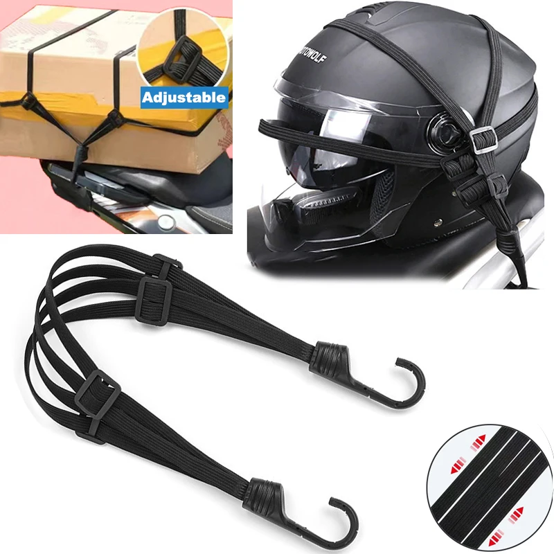 

Motorcycle Helmet Strap Elastic Rope Adjustable Motorbike Back Seat Helmet Fixed Strips Luggage Strap 60cm 90cm Moto Accessories