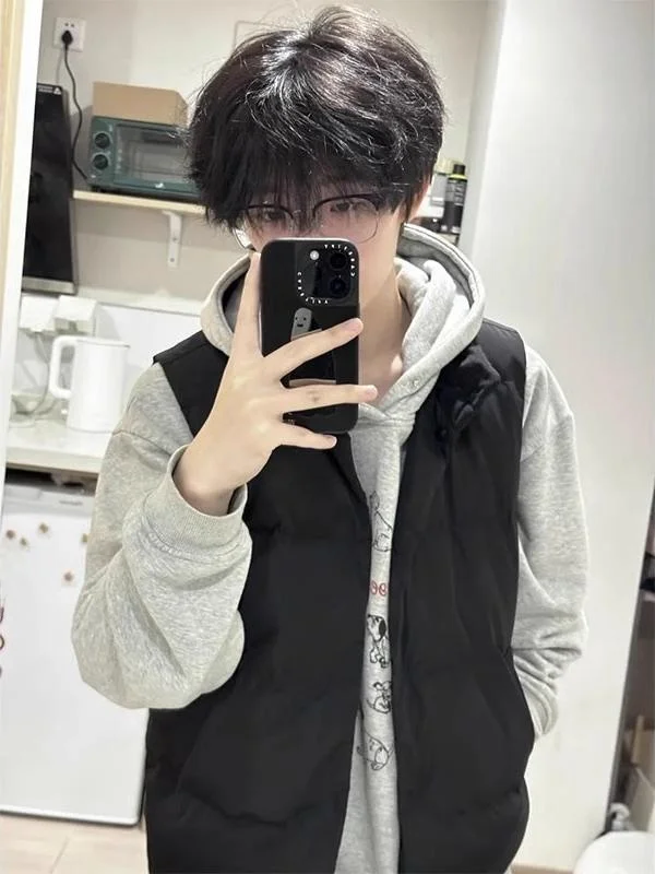 

Pure Bla Svel Cotton Vest Men's Winter Thiened Teenage oulder Pad Cotton Tank Top Casual Sport Vest