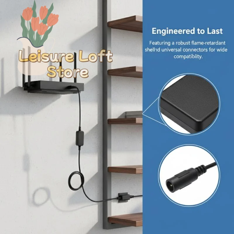 Router Rebooter DC 5V 15V 24H Automatic Power Off 60CM Cable for WiFi Modem Stability Continuous Home Office Internet