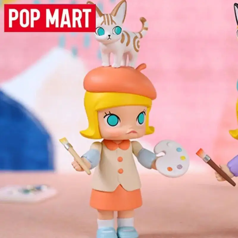 POP MART Molly Auction Series Blind Box Torebka Niespodzianka Mystery Box Zabawka Lalka Śliczna Figurka Akcji Anime Ozdoba na Biurko Kolekcja Prezentów