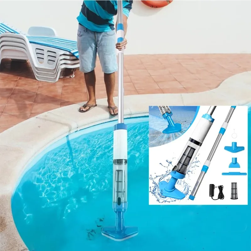 Aspiradora de piscina recargable inalámbrica 3 en 1, aspiradora de mano para piscina, adecuada para centro de Spa, bañera, residuos de arena