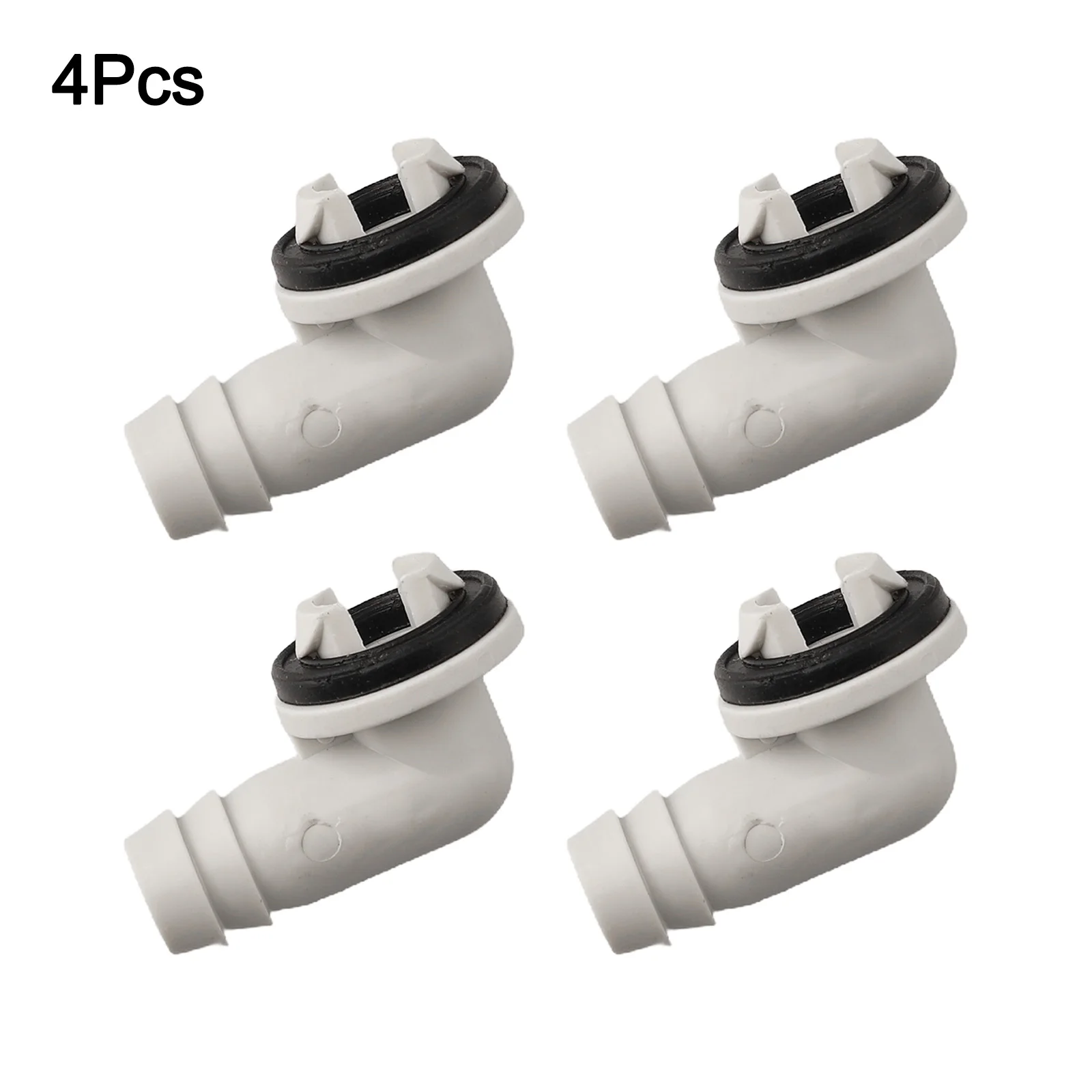1/4Pcs Connector Plastic Air Conditioner AC Drain Hose Connector Elbow Fitting And Rubber Ring Kit Anti-defomed Useful