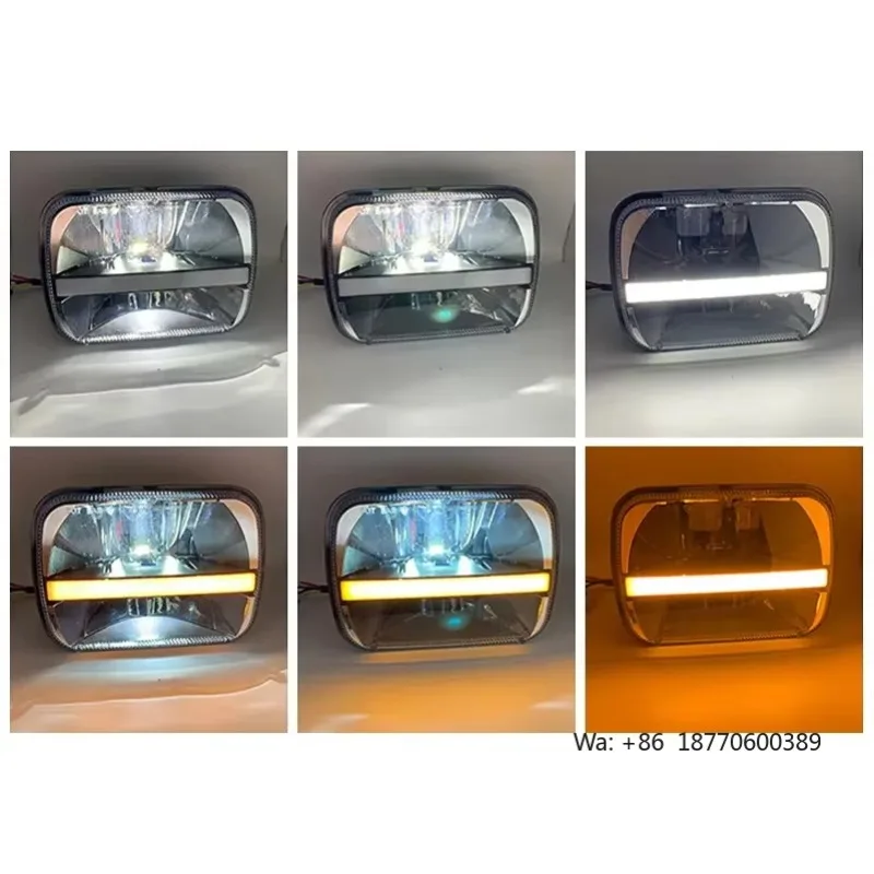 IOL Universal Car LED Headlamp 5*7inch Square & Rectangle 6500k New Condition for Offroad view 3
