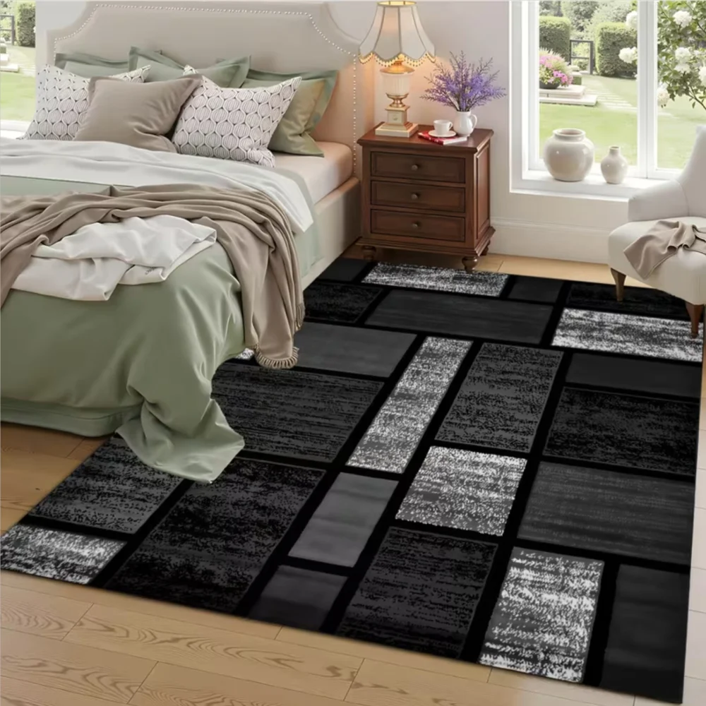 VIKAMA Modern Geometric Carpet Room Decoration Non-Slip Easy Maintenance Dining Room Office Floor Mat Bedroom Living Room Carpet