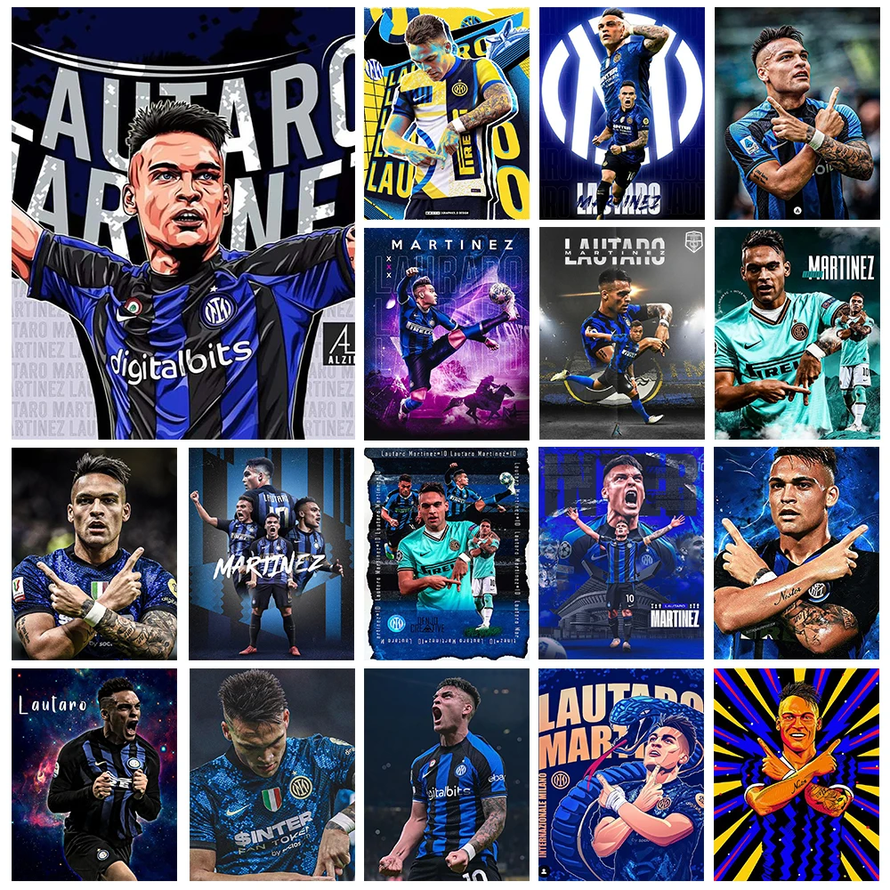 Lautaro Hand DIY Diamond Painting Kit Rhinestone Inter cross-stitch Argentine football star diamond Mosaic home decor