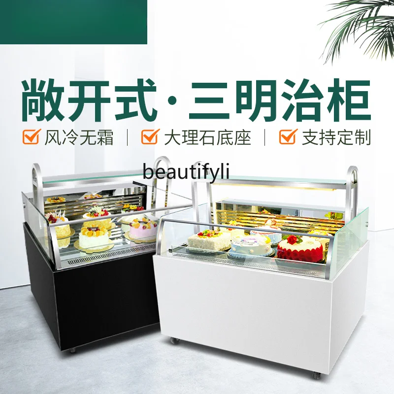 Sandwich Cabinet Open Air-Cooled Sushi Refrigerated Display Cabinet Desktop Marble Cake Counter