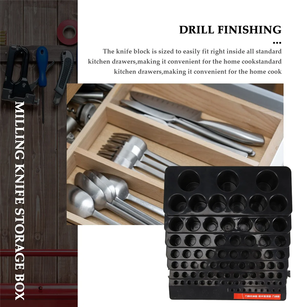 Drill Bit Storage Box Milling Cutter Saving Space Drill Finishing Holder Organizer Case Box for Home DIY Woodworking Use Vogue