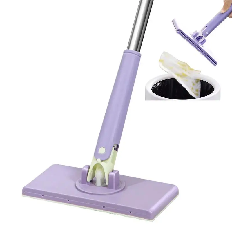 Automatic Cloth Changing Mop 360degree Rotation Lazy Mop Floor Cleaner Home Cleaning Mop With Push-Pull Cloth Changing Handle