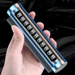 Metal Car Temporary Parking Card Rotate Phone Number Plate Aluminum Stickers Park Stop In Car-styling Auto Accessories