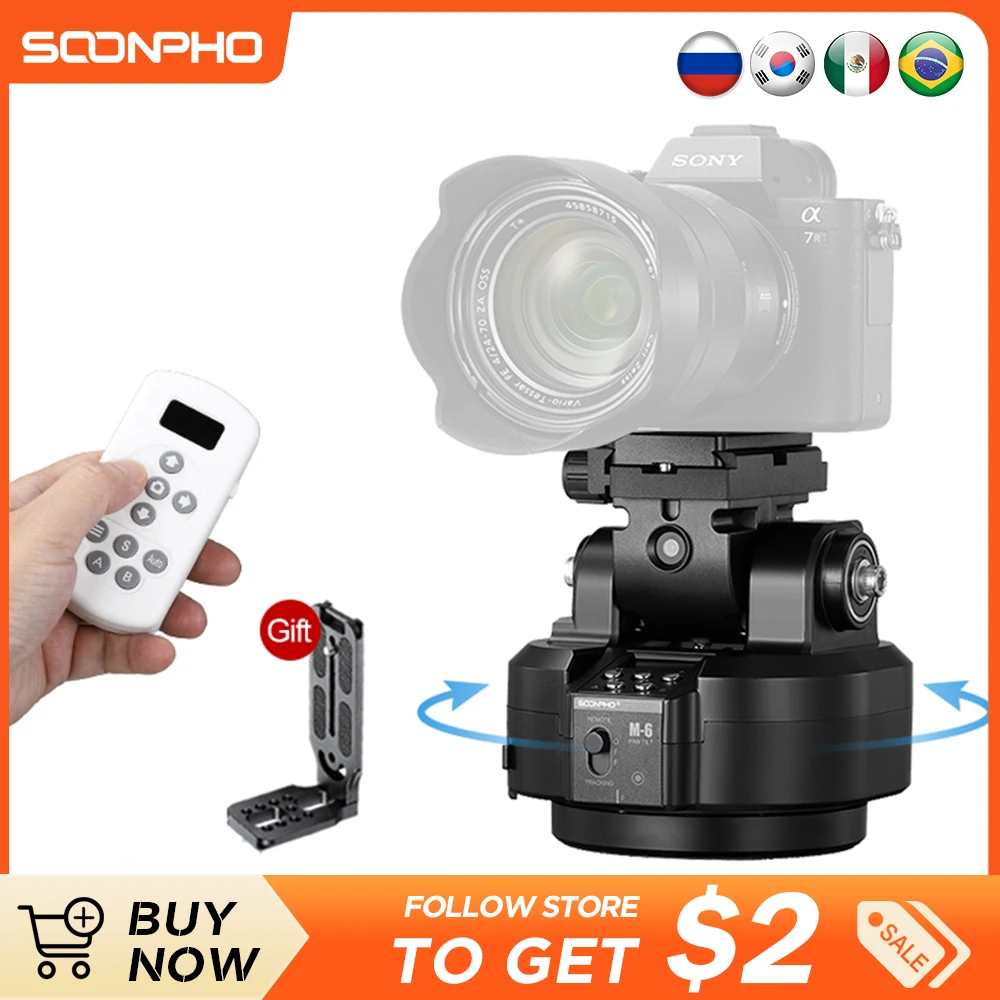 SOONPHO M4 M6 Motorized Tripod Head Wireless Remote Control Heads AI Face Track Panoramic Camera Phone Gimbal For Video Shooting