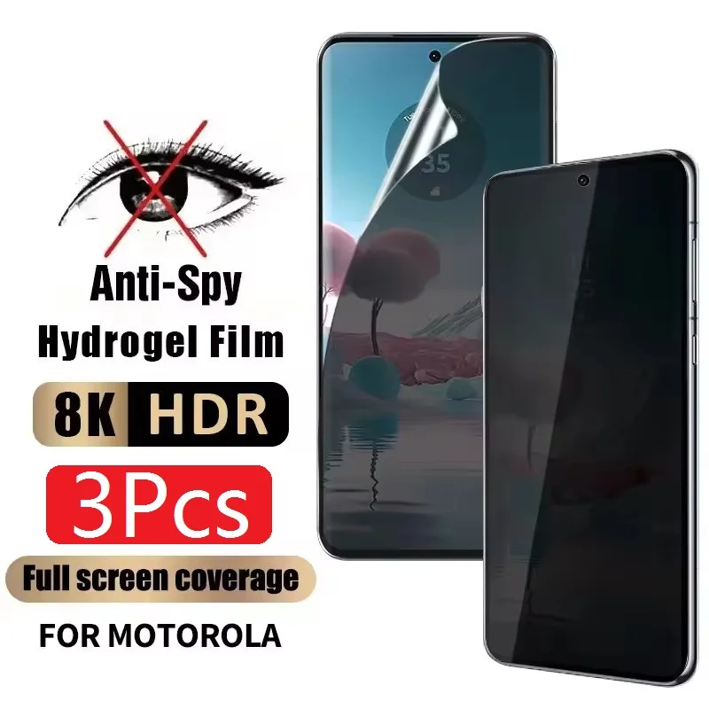 3 pçs hidrogel de privacidade para motorola edge 50 pro 40 30 ultra 60 protetor de tela de fusão para motorola g84 g85 g64 g54 g32 g72 filme