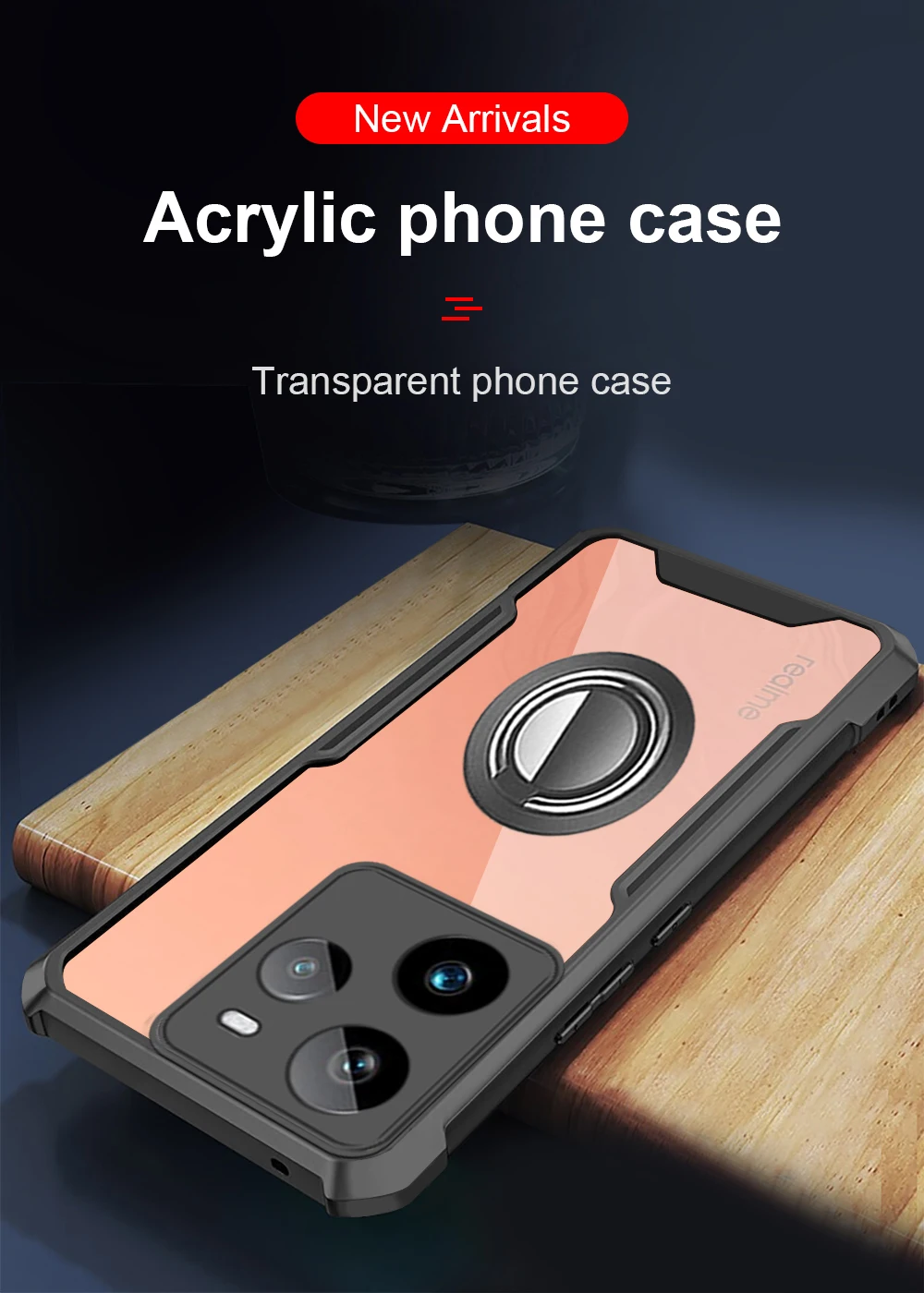 Case with ring holder For Realme GT 7 Pro 6 6t Neo6 se GT2 Pro 7Pro 5G Acrylic Armor Shockproof Coque Lens Protect gt6 gt6t Neo6