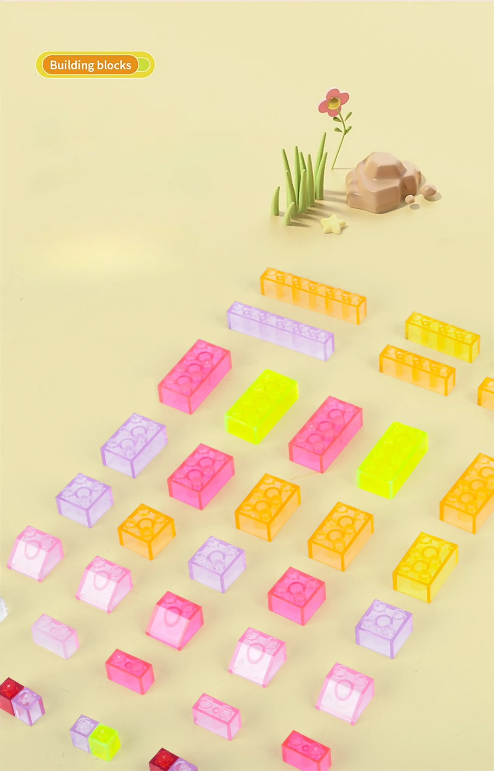 300 DIY Kreative Transparente Bausteine Stadt Klassische Bausteine zum Zusammenbauen Geburtstagsgeschenk Pädagogisches Kinderspielzeug – Detail 4