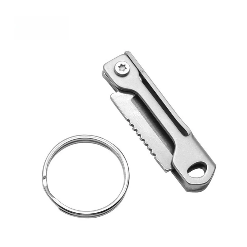 High Hardness Mini Folding Knife Stainless Steel Sharp Blade Pocket EDC Tool Keychain Pendant Disassembly Function