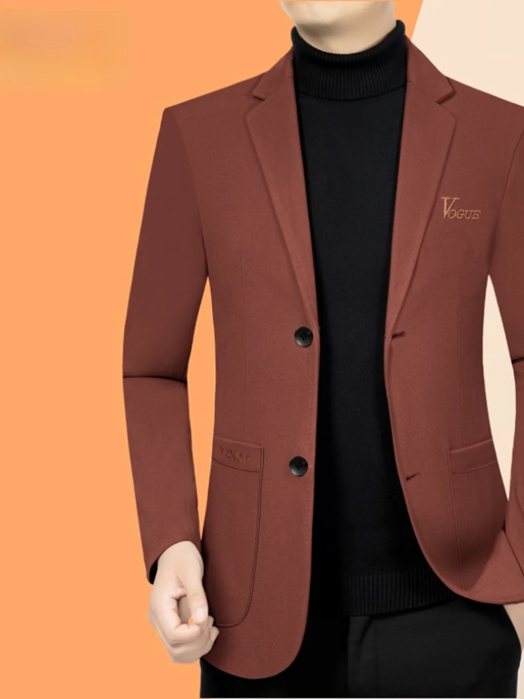 

Spring Edition Men's Casual Business Suit Jacket Standard Fit Long Sleeve round Bottom Fashion Urban Style No Tails Single Bu...