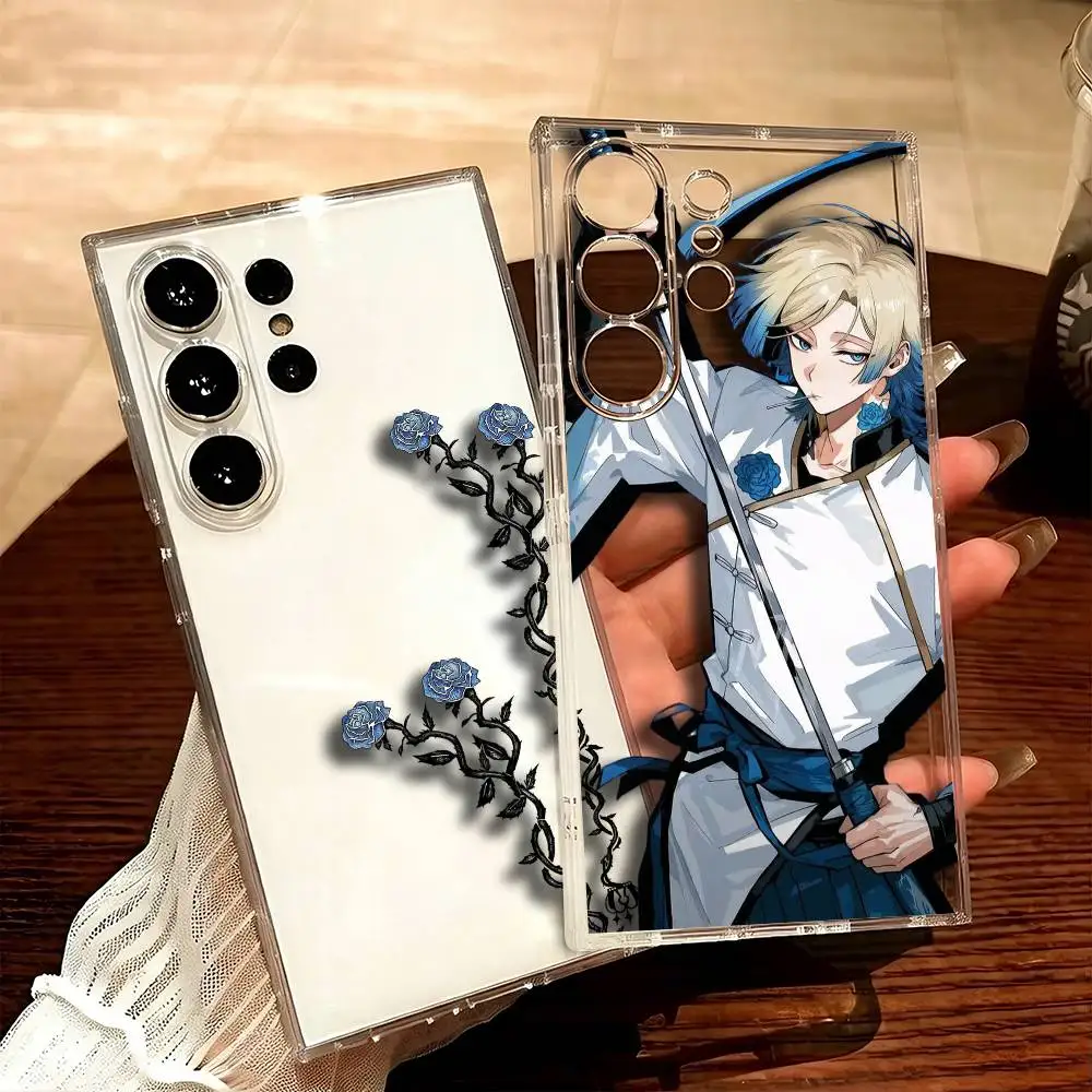Blue Rose M-Michael Kaiser  Phone Case For Samsung S25,S24,S21,S22,S23,S20,Ultra,Plus,lite,fe,5G Transparent Cover