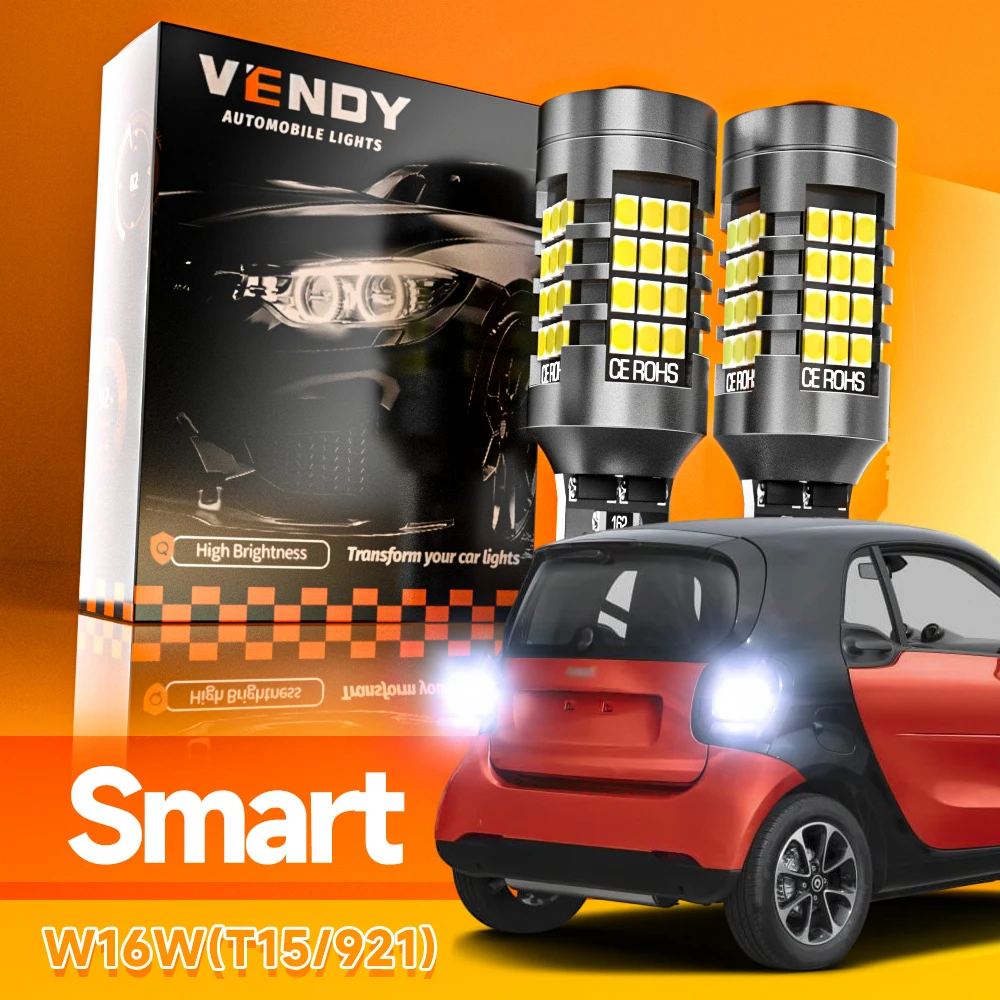 2 قطعة LED عكس ضوء لمبة مصباح احتياطية W16W T15 921 Canbus ل الذكية Fortwo MK3 453 Forfour MK2 453 2015 2016 2017 2018 2019