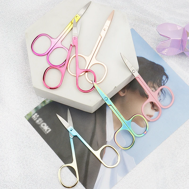 Eyebrow Trimmer Scissor Beauty Women Eyelash Scissors Stainless Steel Facial Hair Remover Manicure Scissor Nail Cuticle Tools