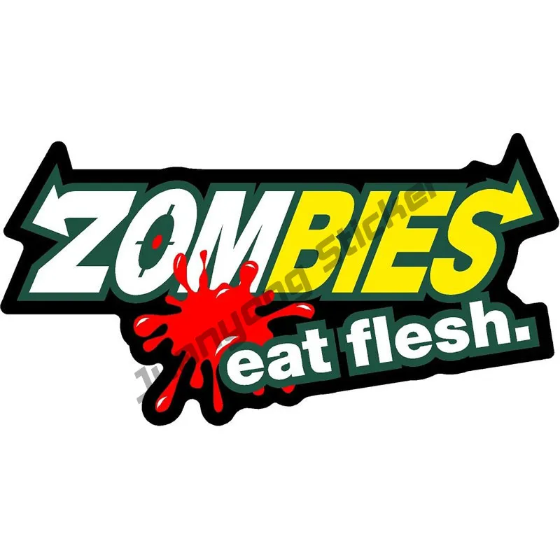 

Наклейки на автомобиль зомби Eat Flesh, забавный бампер, окно, ПВХ аксессуары для лодок, чехол для ноутбука и мотоцикла, царапины, автомобильные аксессуары KK13cm