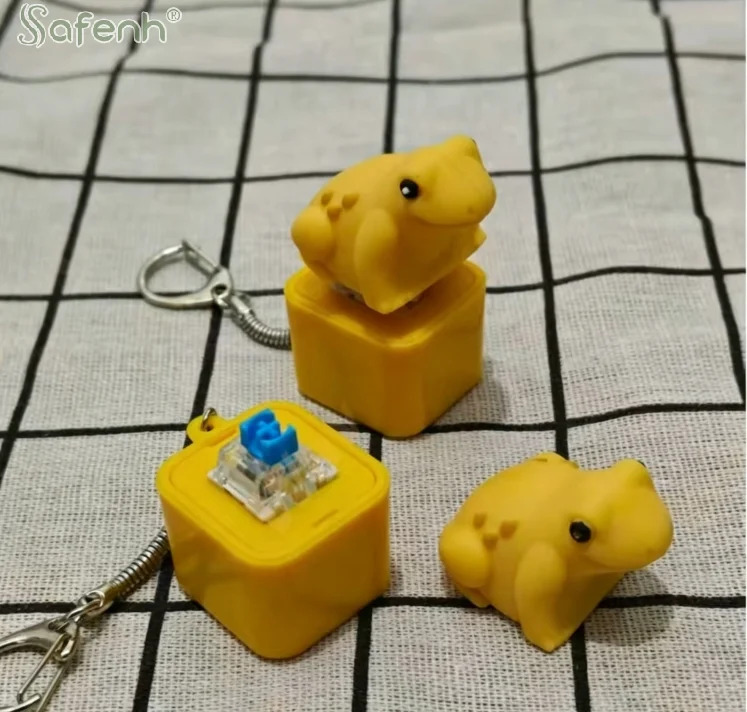 Rechargeable Frog LED Keychain Light Portable Stress Relief Ideal for Backpack Enhancement