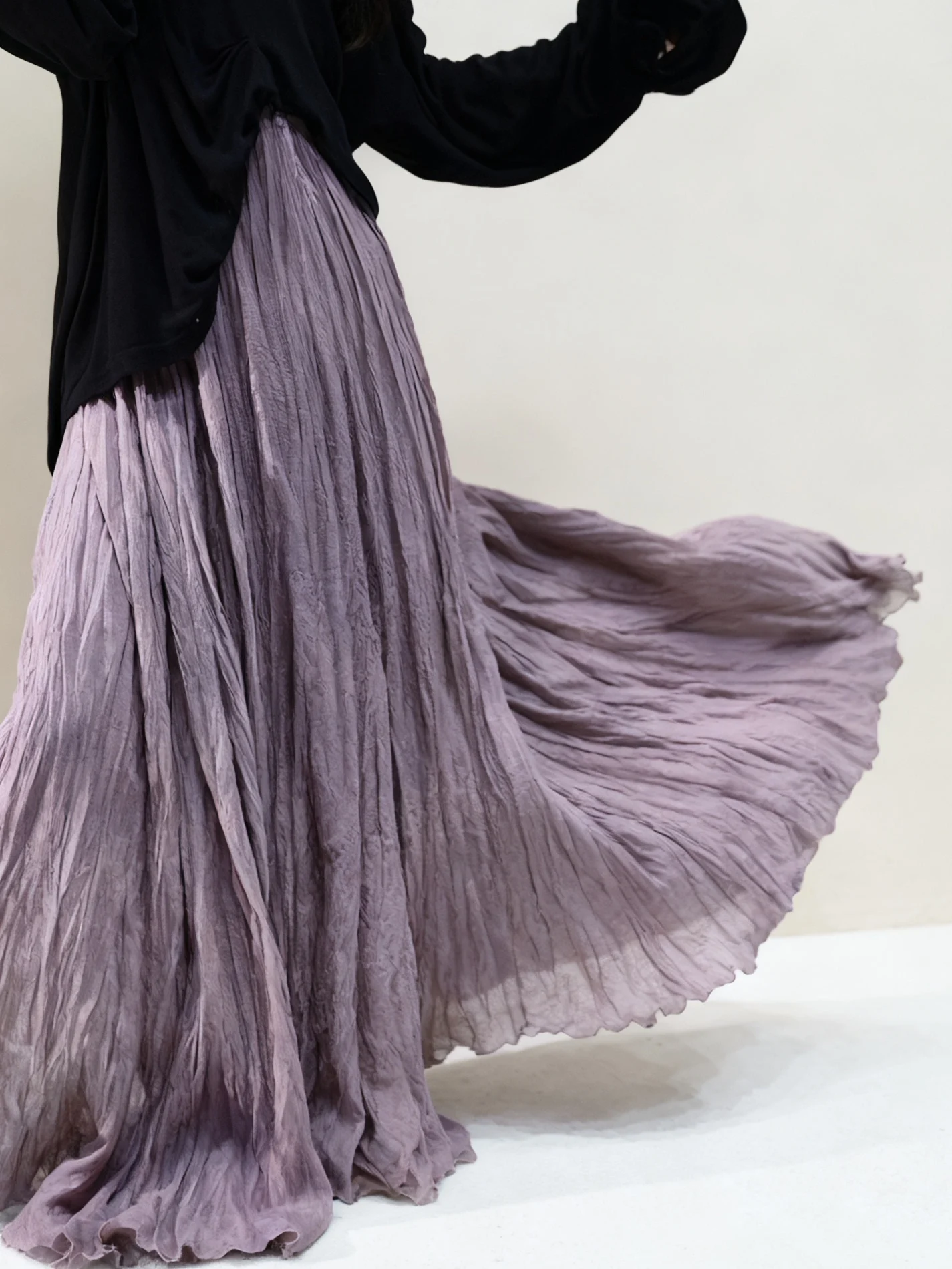 Elegant Flowing Dance Skirt High Waist A-line Polyester Fiber Semi-circular Skirt Versatile Long Skirt Graceful Swing