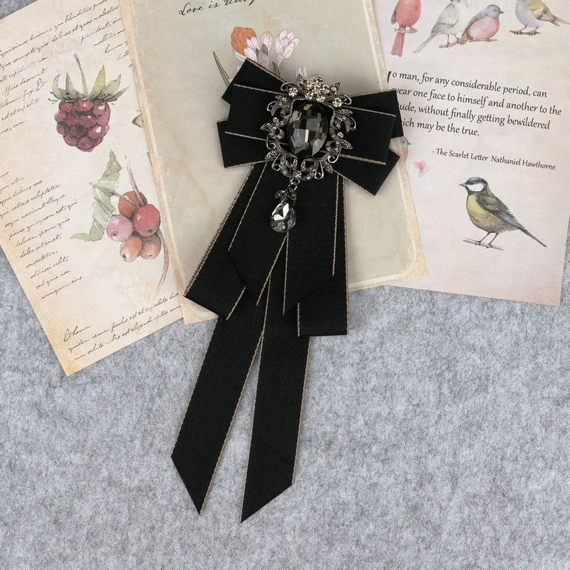 Hand Made Jungen Klassische Bowties Krawatte Band Strass Corsage Bowtie Krawatte Geschenke für Männer Hochzeit Formale Kleid Zubehör – Detail 3