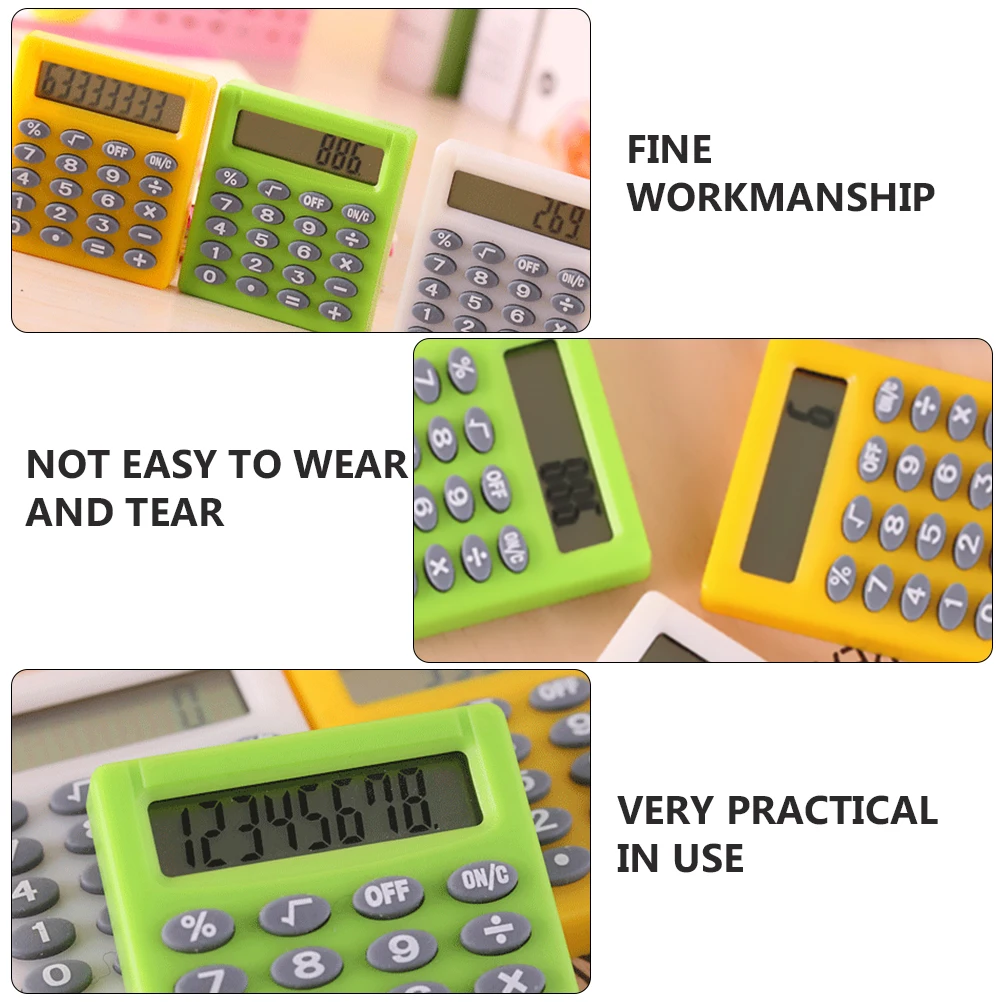 3 pcs Mini Student Calculator Portable Pocket Size For School Office Lightweight Math Tool With Radical Percentage Functions