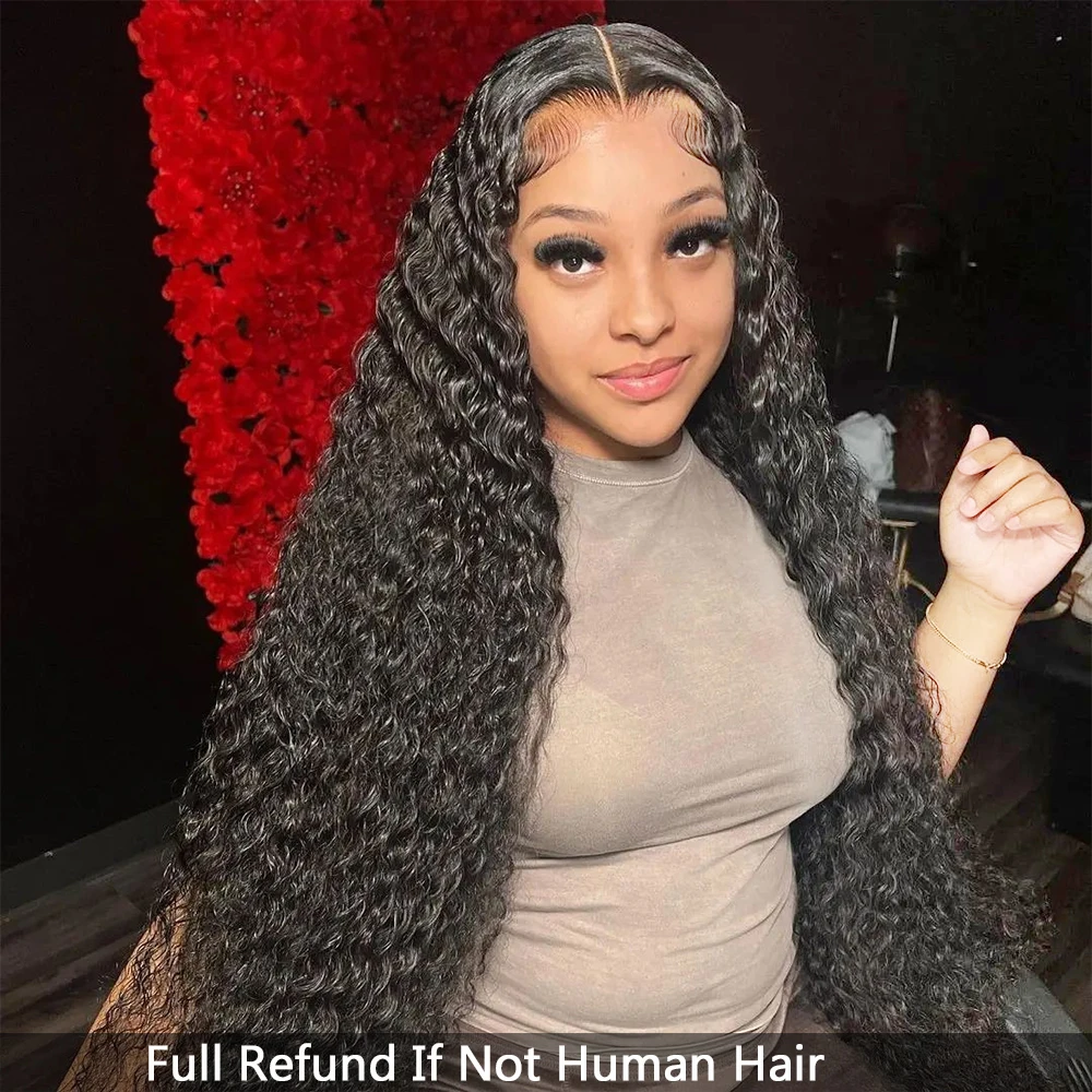 Deep Wave Frontal Wig 13X6 Hd Lace Glueless Wigs Closure Wig Human Hair Lace Frontal Wig 30 Inch Curly Lace Front Human Hair Wig