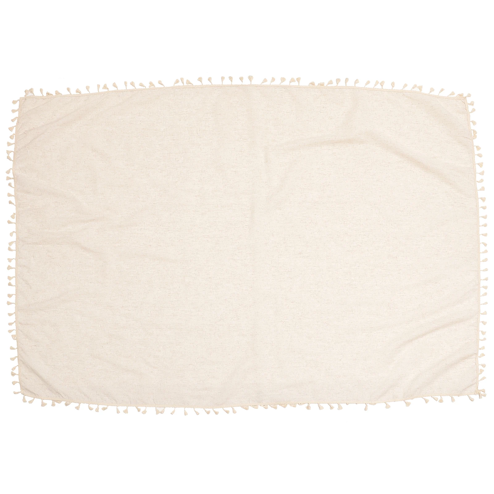 

Bamboo Fiber Fringed Tablecloth Solid Color Decorative Table Cover for Dining Room Parties Catering Picnics Fringed Tablecloth