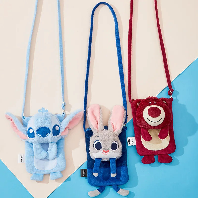 

Miniso Crossbody Phone Bag Stitch Judy Hopps Zootopia Kawaii Anime Figures Cartoon Phone Plush Wallet UNISEX Birthday Present