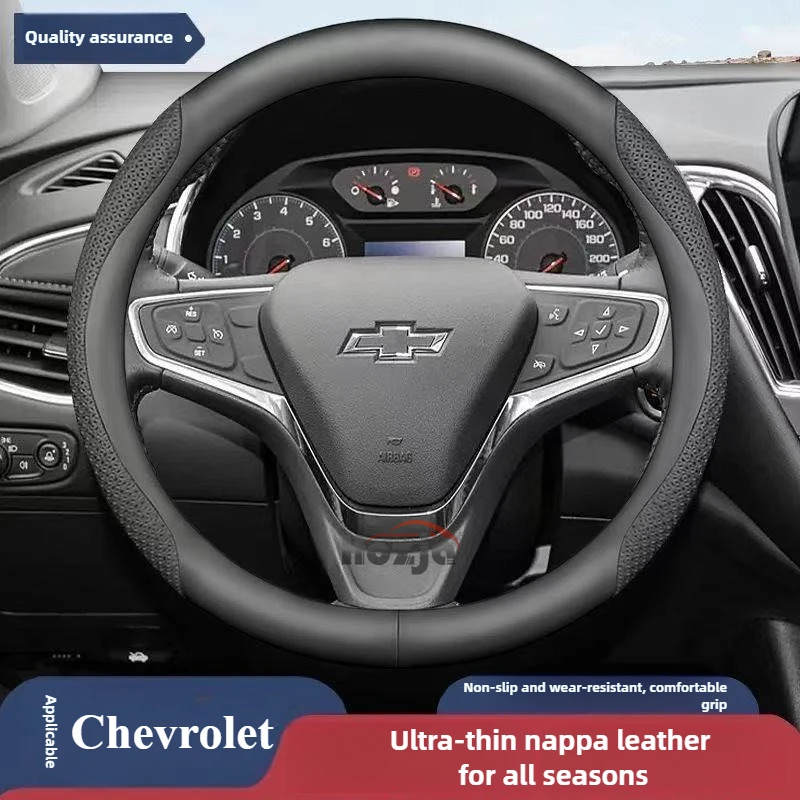 

Leather Car Steering Wheel Cover for Chevrolet Aveo Onix S10 Max Spin Equinox Sail Trax Groove Captiva 2025 Accessories